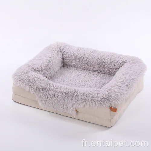 Chenil de chien d&#39;hiver chaud avec duvet carré